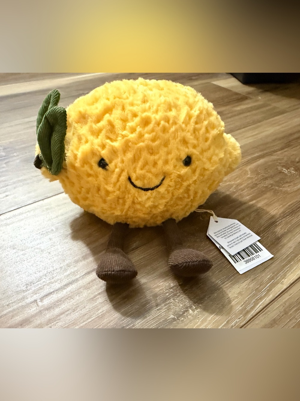 Jellycat Amuseable Small NWT Yellow Lemon Plush with Green Leaf